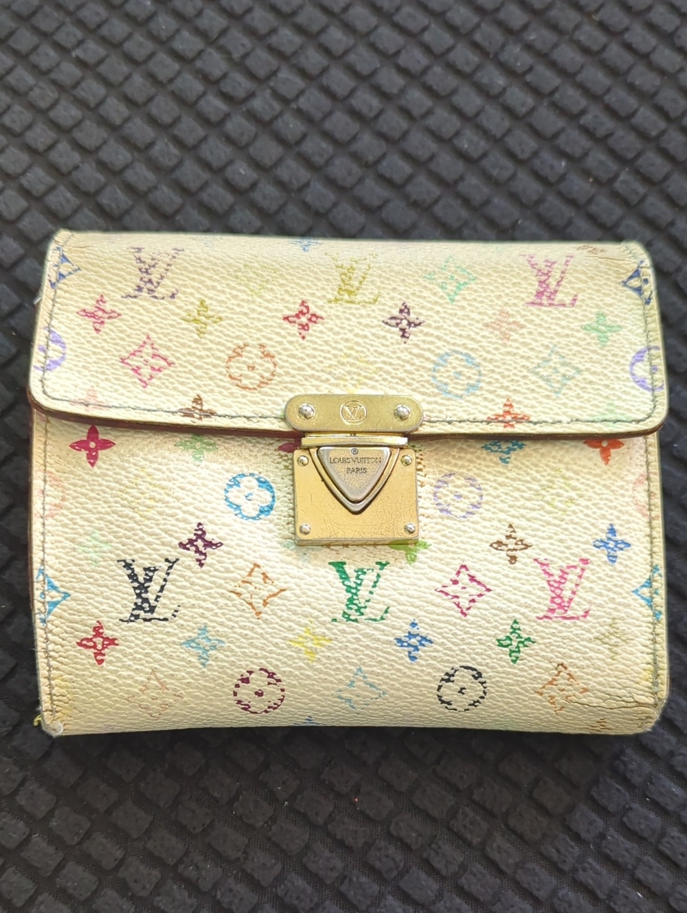 Louis Vuitton Multicolor White Canvas Compact Wallet